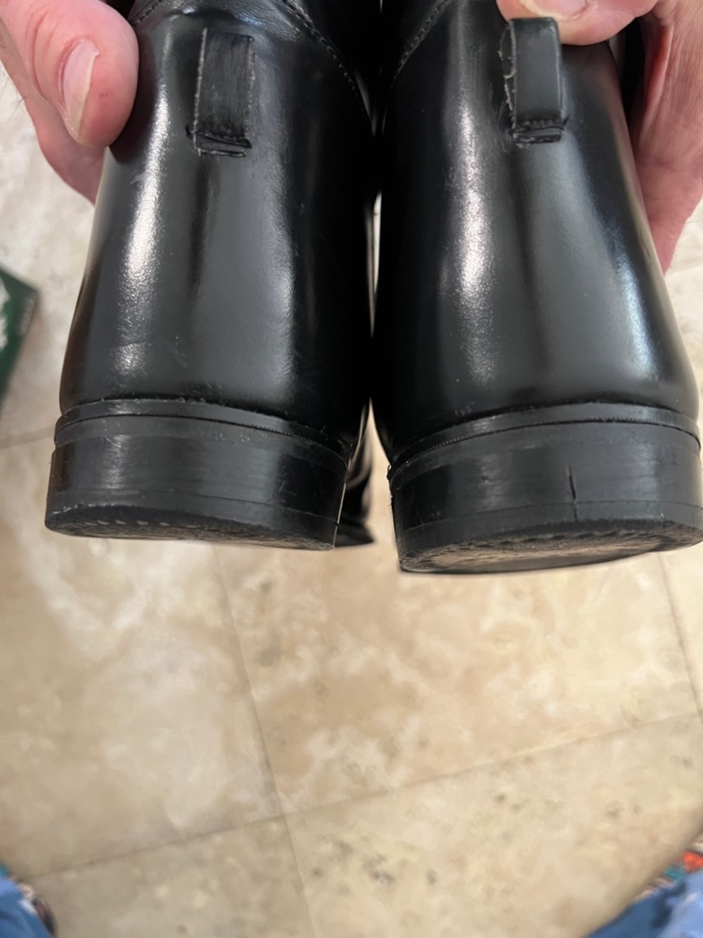 VTG Imperial Marlborough Black Leather Tall English Riding Boots Men's Size 8 - Picture 7 of 16